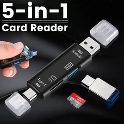 5 in 1 Type C Adapter Multifunction Usb Micro TF SD Memory Card Reader OTG For Mobile Phone Computer Smartphone Dock OTG Adapter