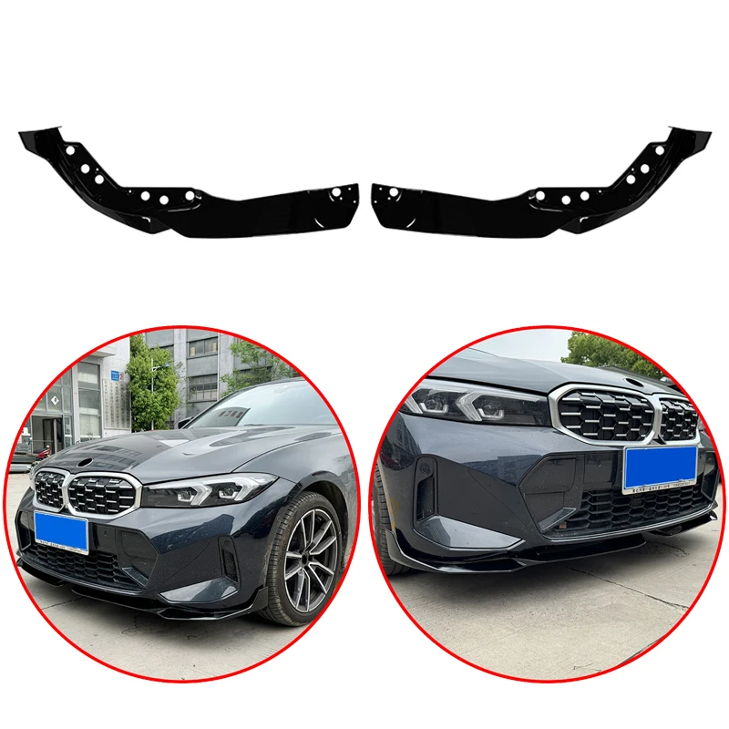 

High Quality ABS MP Style 2Pcs/Set Front Bumper Lip Spoiler Glossy Black Diffuser Guard For BMW 3 Series G20 G28 Lci 2023+