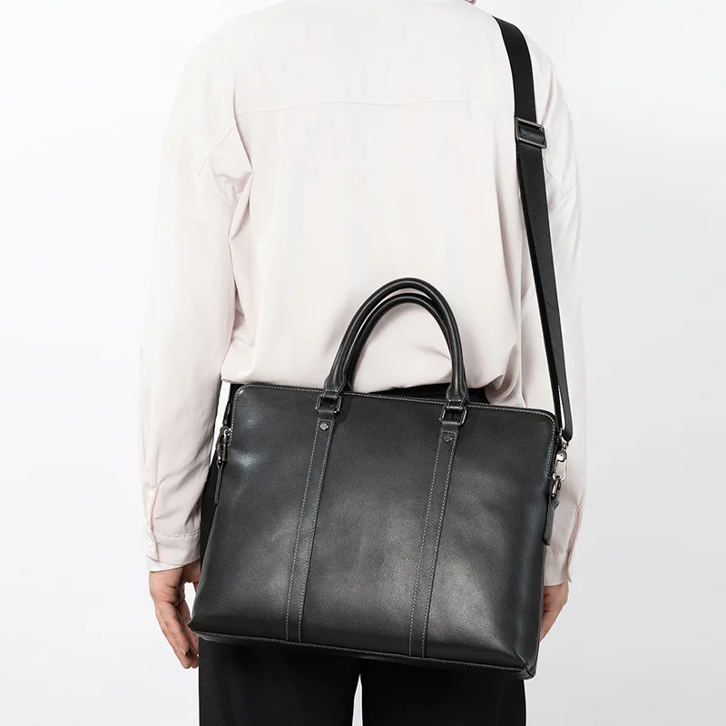 Borsa a tracolla da uomo in vera pelle Borsa per computer portatile da 14 pollici Borsa ventiquattrore Borse singole Borsa in pelle Coумка Muhж Iyoлоolgo