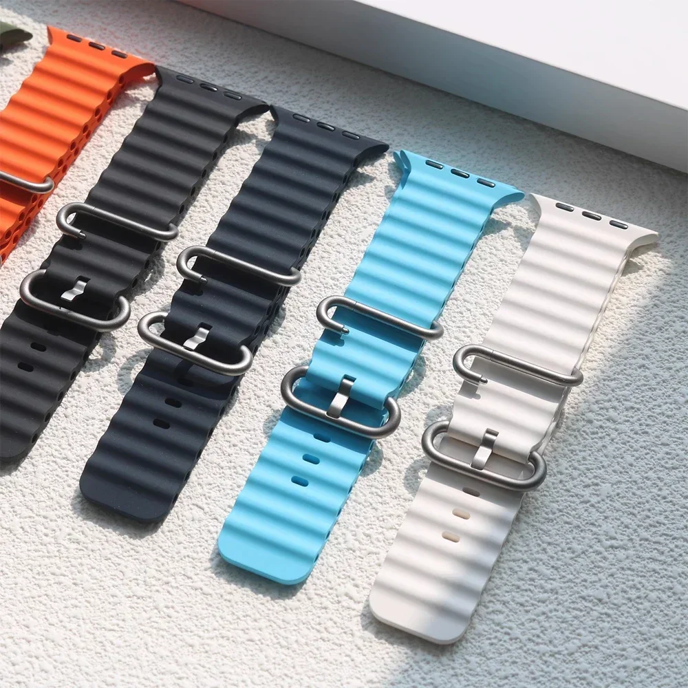 1:1 Ocean Band for Apple Watch Ultra 2 49mm 46mm 44mm 42mm 40mm 45mm 41mm bracelet correa iWatch Straps series 10 7 6 3 se 8 9