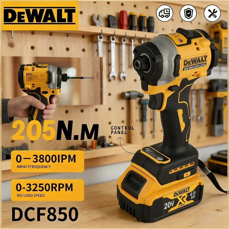 

Бесщеточная литиевая электрическая отвертка DeWalt DCF850, ударная дрель-шуруповерт для работы по дереву, с регулируемой скоростью