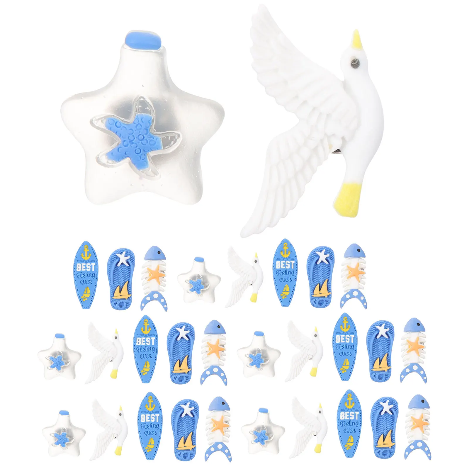 30 stks Oceaan Thema Punaises Hars Punaises Voor Kaart Markers Home Office Decor Multifunctionele Kleine Kopspijkers Zee Vorm Ontwerp