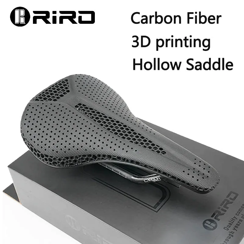 

RIROX18 Carbon Fiber+TPU 3D Printing Surface Ultra-Light Highway Bicycle Saddle for MTB Bicycle Seat Accessories