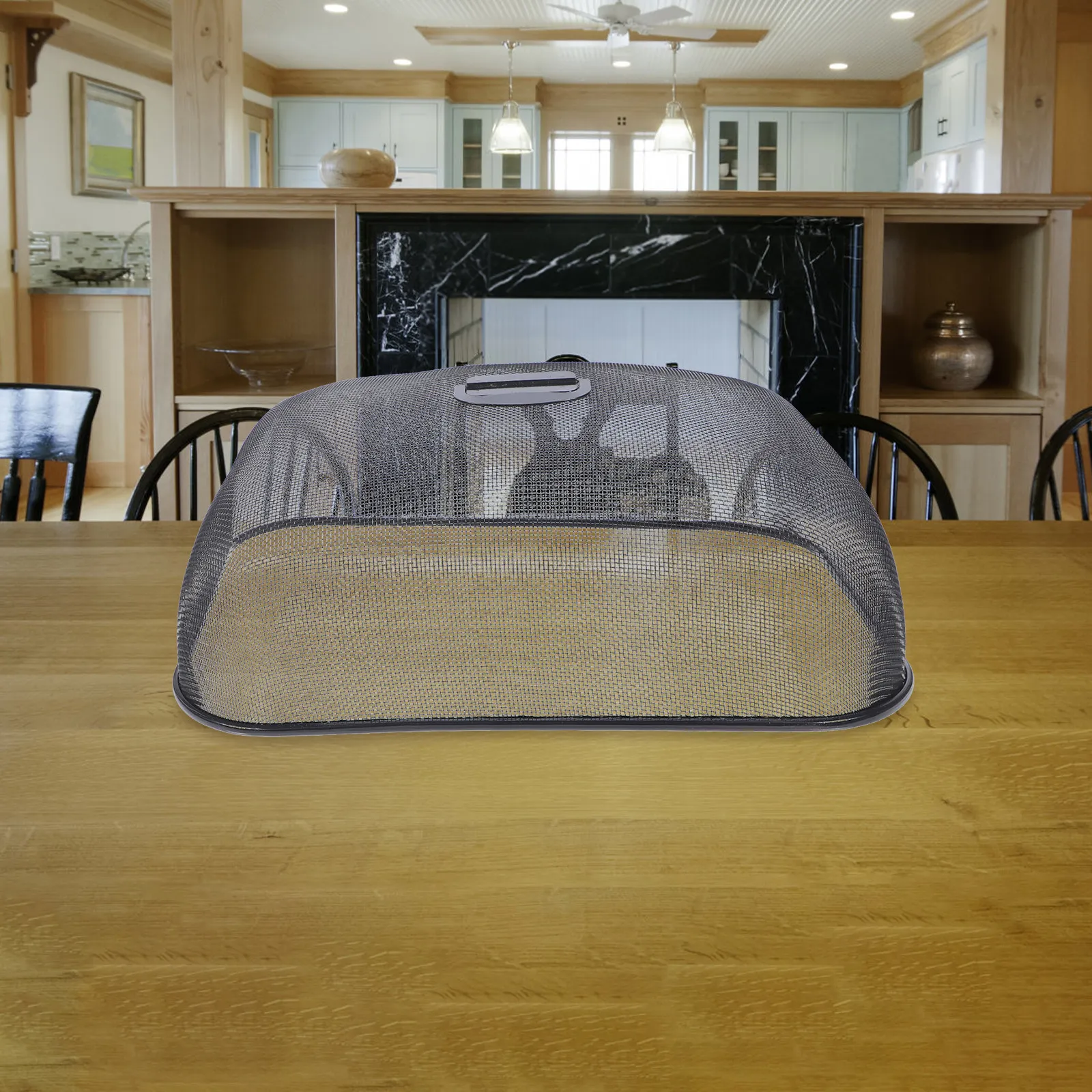 

Пылезащитная сетчатая крышка для еды из нержавеющей стали от мух и комаров для кухонного обеденного стола, современная черная