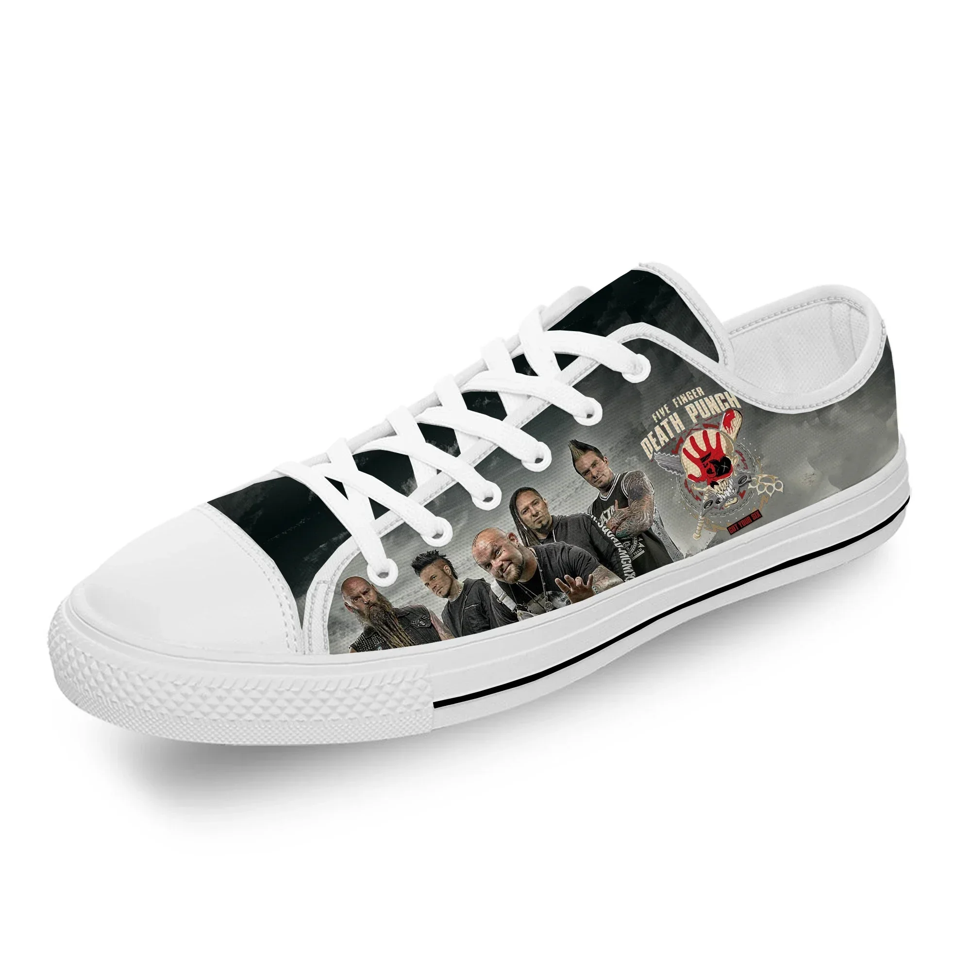Five Finger Death Punch Low Top Sneakers Mens Womens Teenager Casual Shoes Canvas White Cosplay Breathable Lightweight shoe