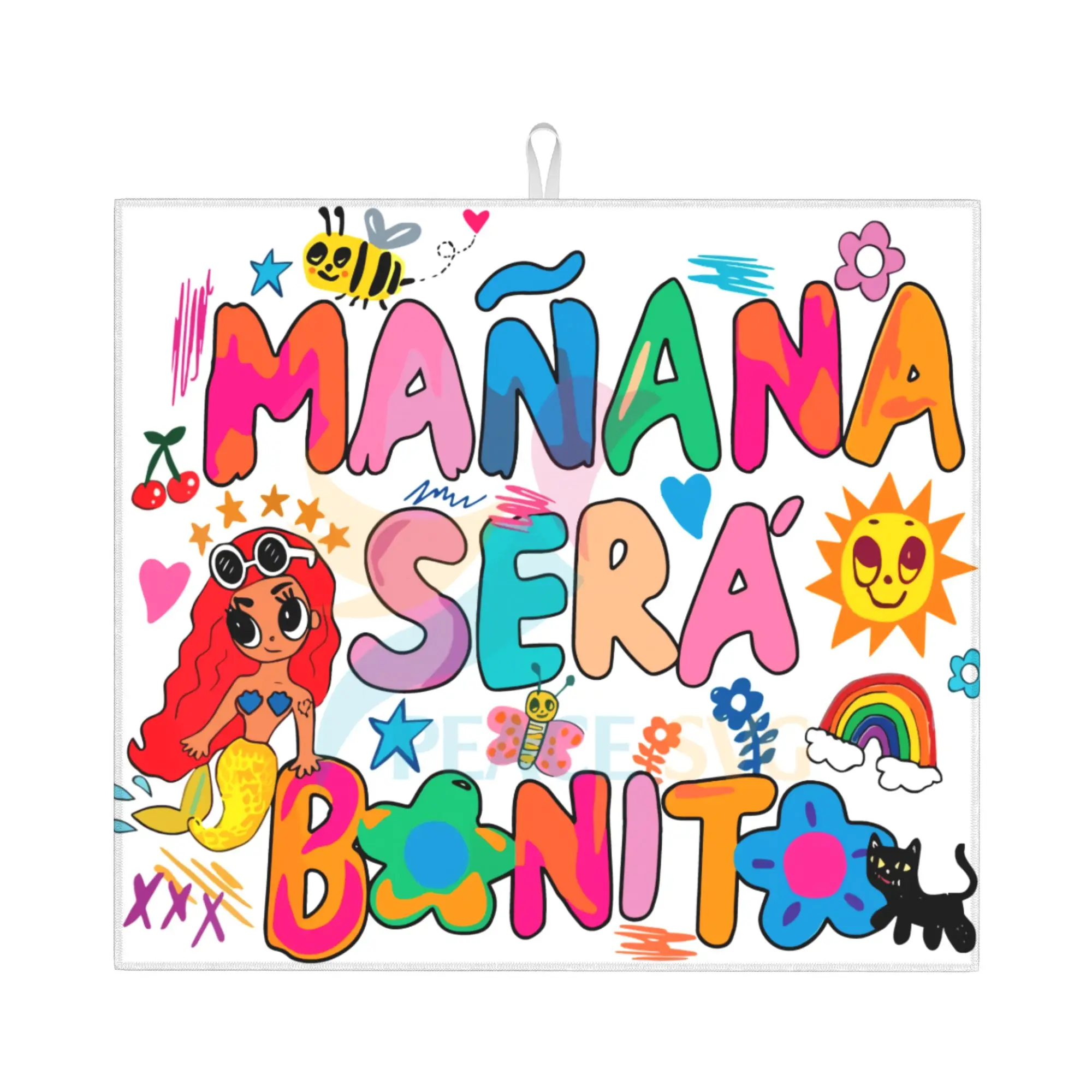 Manana Sera Bonito Karol G Non Slip Kitchen Counter Protector Mat Barware Tableware Reusable  Bathroom Drying Mat For Kitchen