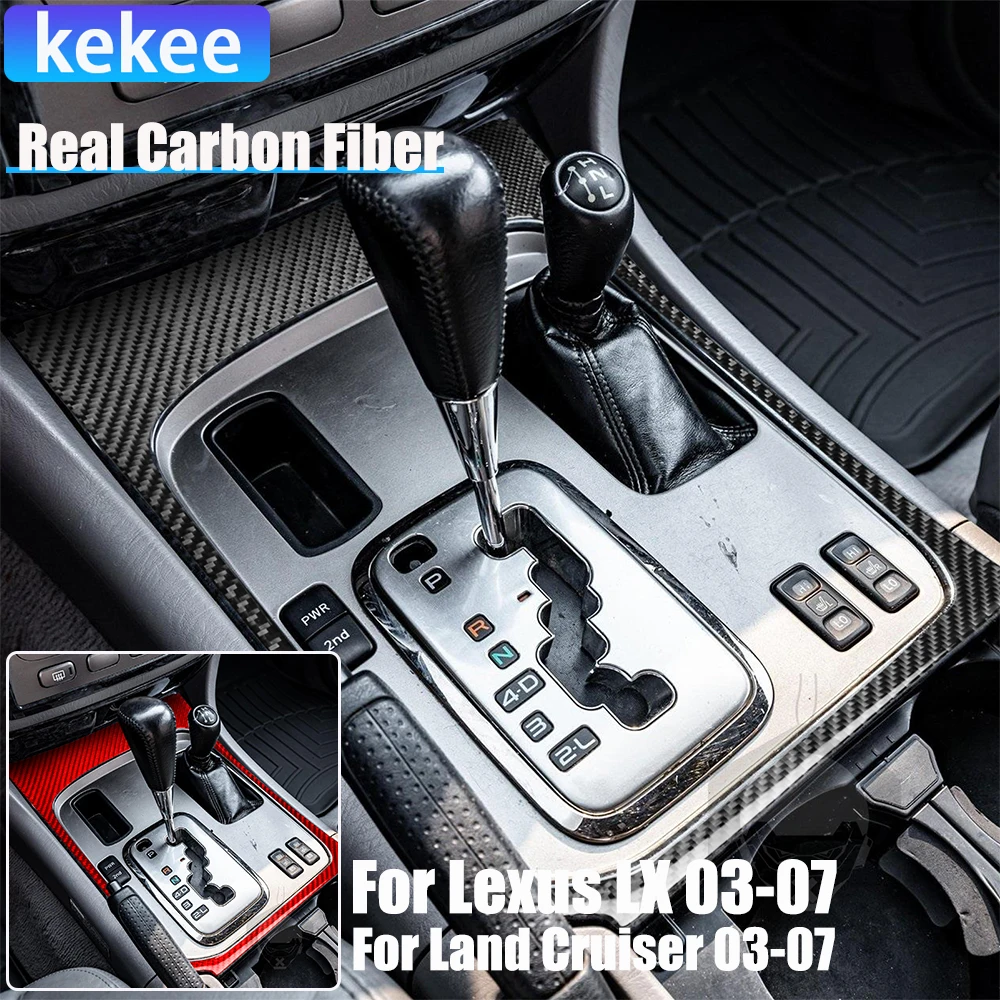 

Настоящее углеродное волокно, автомобильные аксессуары, объемная накладка переключения передач, мягкая наклейка для Lexus LX для Toyota Land Cruiser 2003-2007