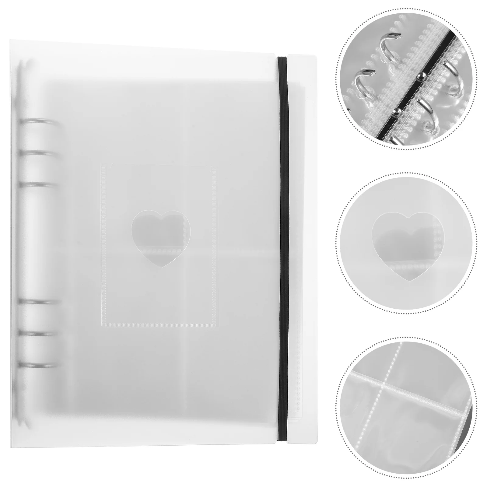

1 Set Photo Album Pages Transparent Pp Sleeves 6-Ring Loose-Leaf For Id Cards Credit Gift Cards Replacement Clear Page