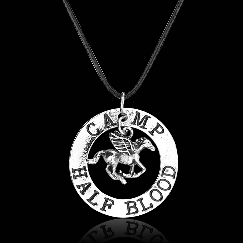 Blood Flying Horse Pendants Necklaces for Men Women Percy Jackson CAMP HALF Necklace Fashion Charm Jewelry Accessories Gifts