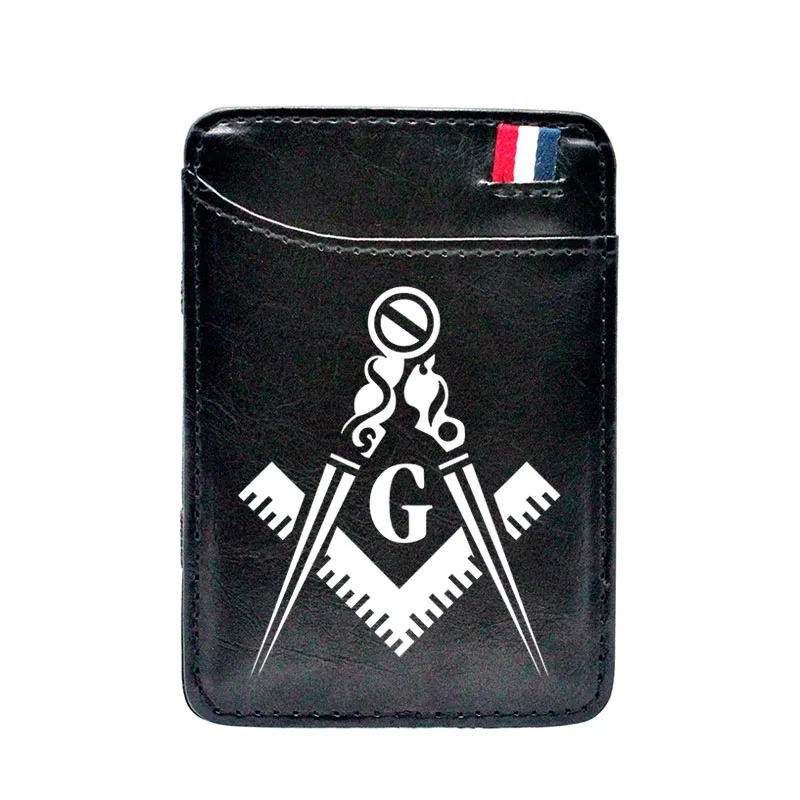 Classic Free and Accepted Masons White Logo Printing Leather Magic Wallet BE917