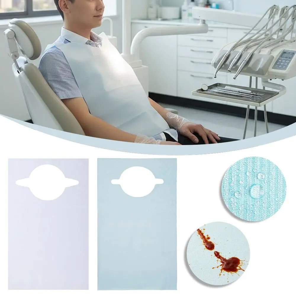 

20pcs Adult Care Waterproof Adult Bibs Soft Disposable Clothing Protector Absorbent Feeding Aprons Eating Protection