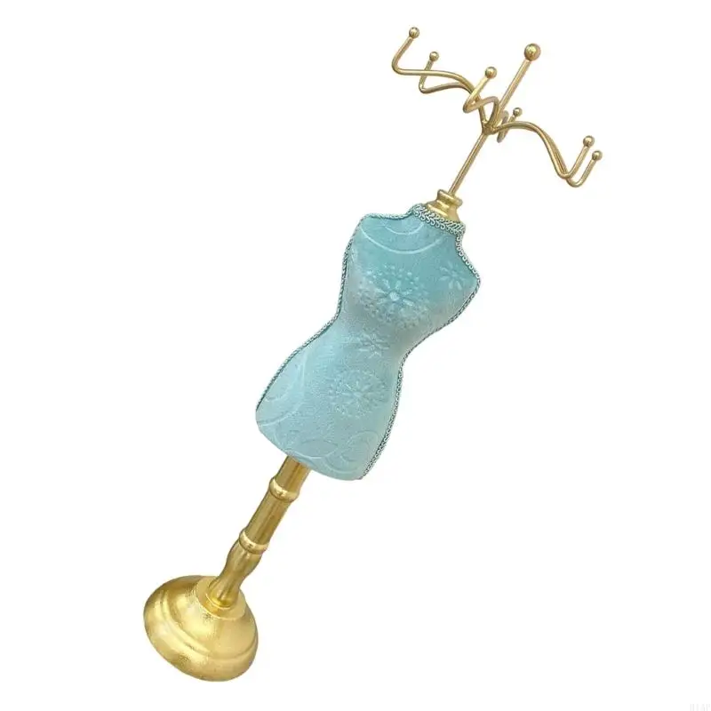 

91AF Sturdy Resin Frame Jewelry Holder With Soft Fabric For Earring Necklace Storage