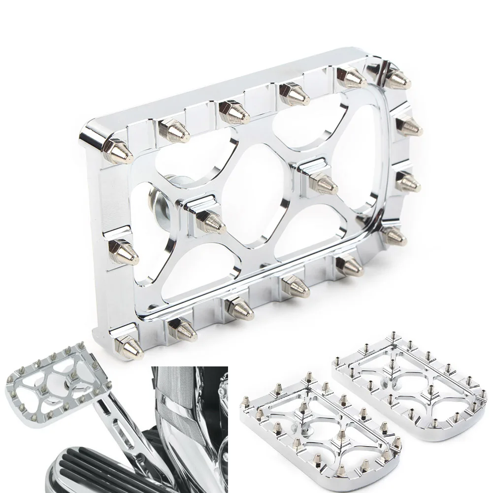 1Pcs Chrome Motorbike MX Style Large Brake Pedal Pad Cover For Harley Davidson Electra Glide Softail Touring