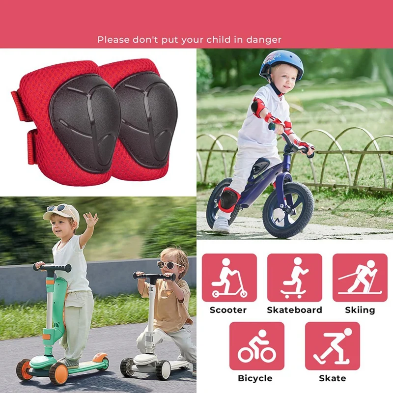 Knee Pads For Kids Elbow Pads Set Toddler Protective Gear Knee Pads For Girls Boys With Wrist Guards Black