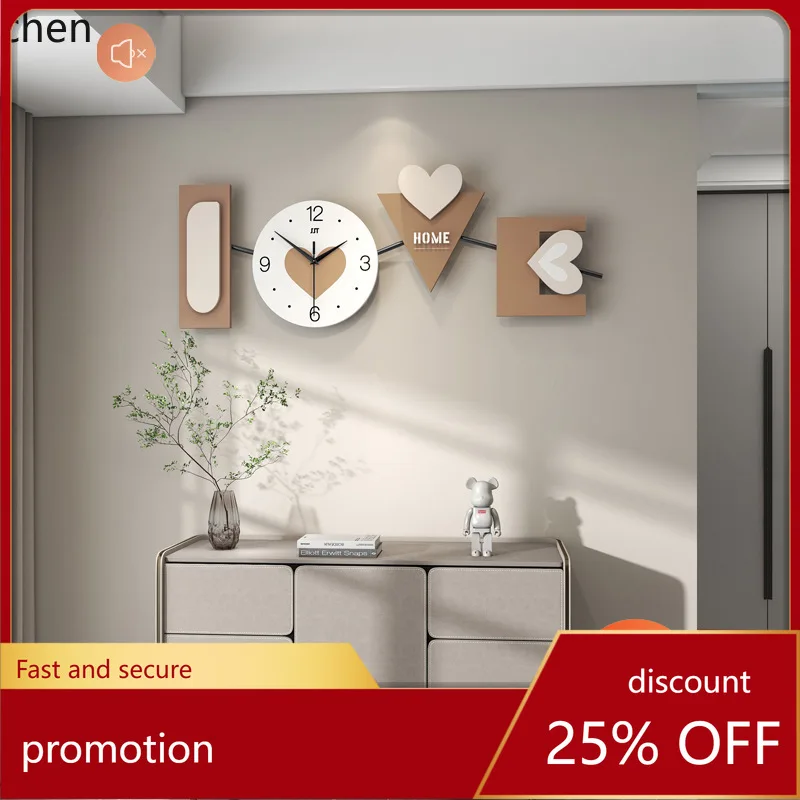 ZML Simple Wall Clock for Living Room, Modern Home Decoration, Silent Wall-Mounted Creative Clock for Dining Room