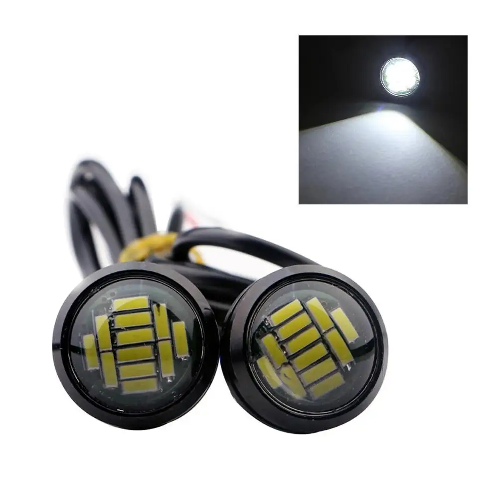 Nuovo DC12V 18W Eagle Eye LED Hawkeye Reverse Backup High DRL White Car Light Bulb Fog Reverse Power Signal parcheggio Round Lam X6M7