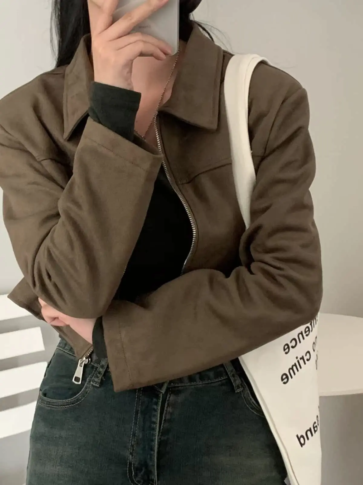 Chic ort Pelle Velluto Jaet Design Faionable da donna Unico Sle Primavera Nuovo arrivo Ele Top Trendy Pendolarismo Vento
