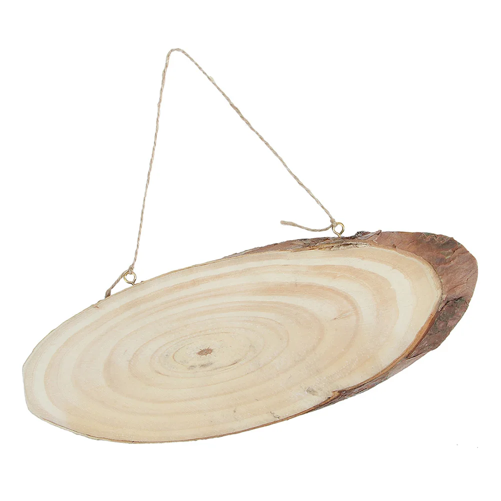 

3pcs Oval Pine Wood Hanging Tags Natural Wooden Discs For Diy Crafts Wedding Decorations Rustic Wall Art Slice Plaques Wood