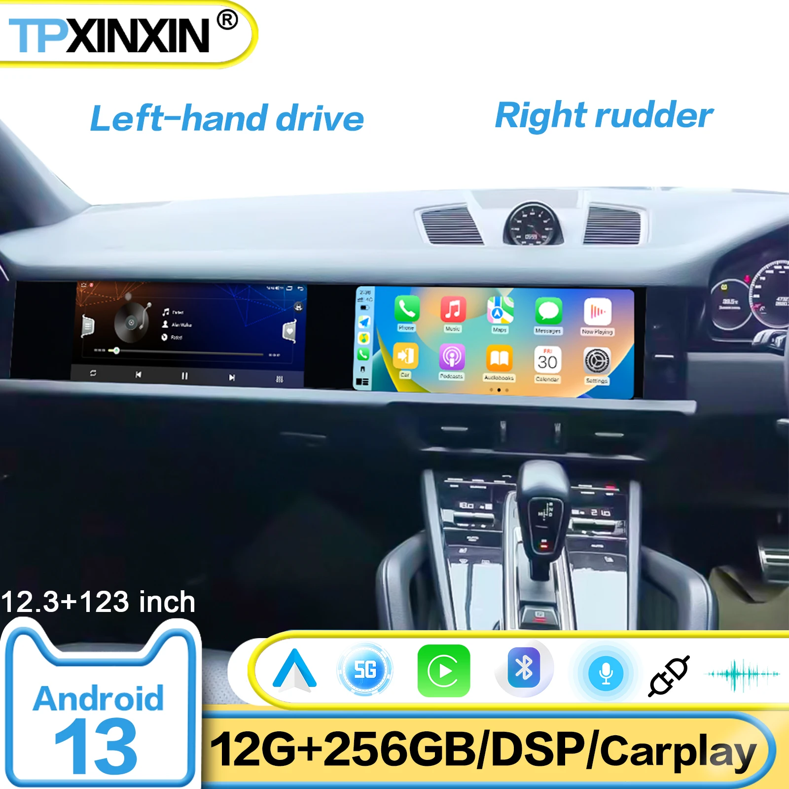 LHD RHD For Porsche Cayenne 2018~2023 Android Radio GPS Navigation Car Stereo Receiver Automotive Multimedia player Head Unit