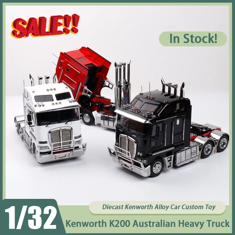 

Новинка на складе, эксклюзивный 1:32 Kenworth K200, австралийский тяжелый грузовик, трактор, сплав, миниатюрный литой под давлением прицеп, украшения, игрушки на заказ