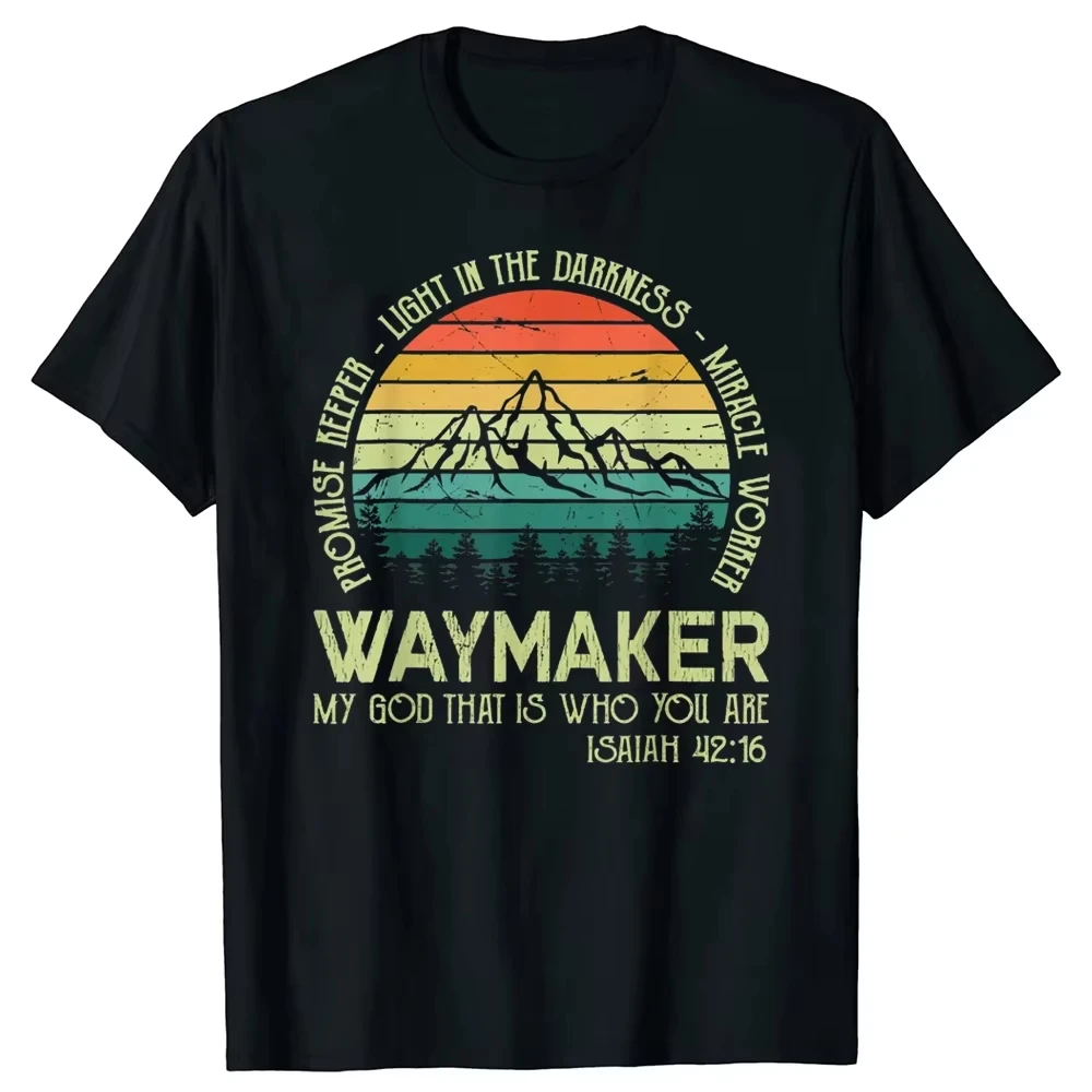 

Men Clothing Waymaker Worker Promise Keeper Christian T Shirts Cotton Streetwear Short Sleeve God Prayer Jesus Christmas Gifts