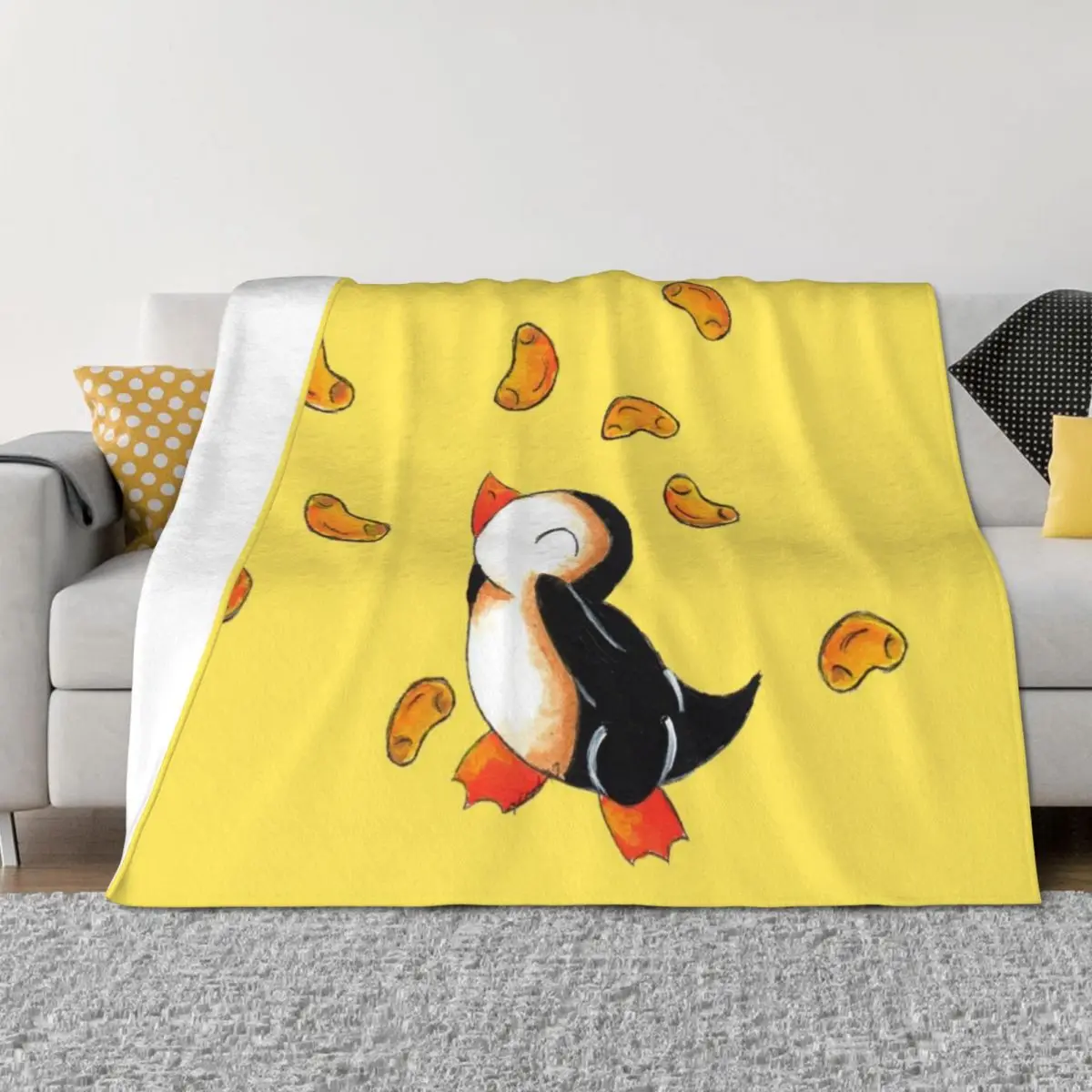 

Macaroni Penguin Throw Blanket Luxury Thicken Sofa Thins Soft Plaid Blankets