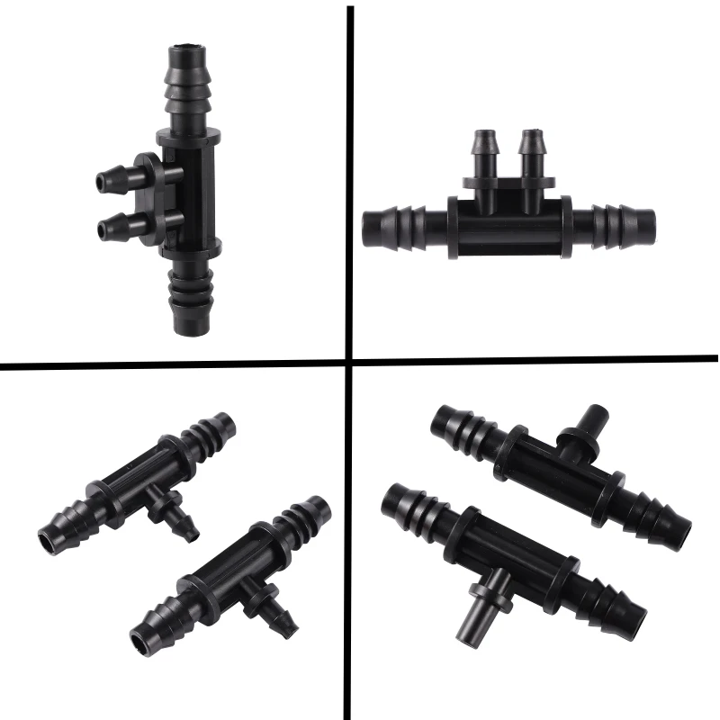 

20 шт. с колючками от 8/11 мм до 4/7 мм, соединитель для шланга, тройник для садовой воды, соединители для орошения, полива, фитинги для ирригационных труб
