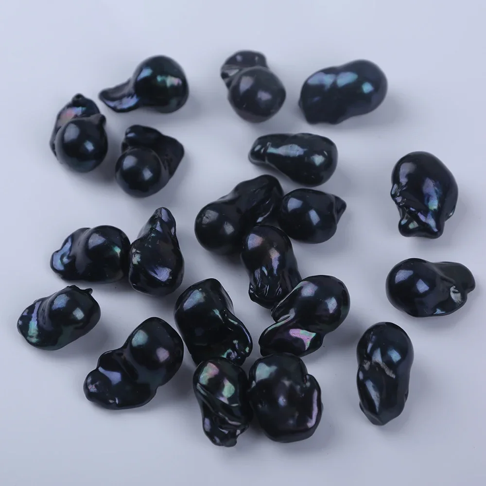 14-17mm black baroque fireball shape freshwater pearl loose beads for jewelry making Promotion for two months