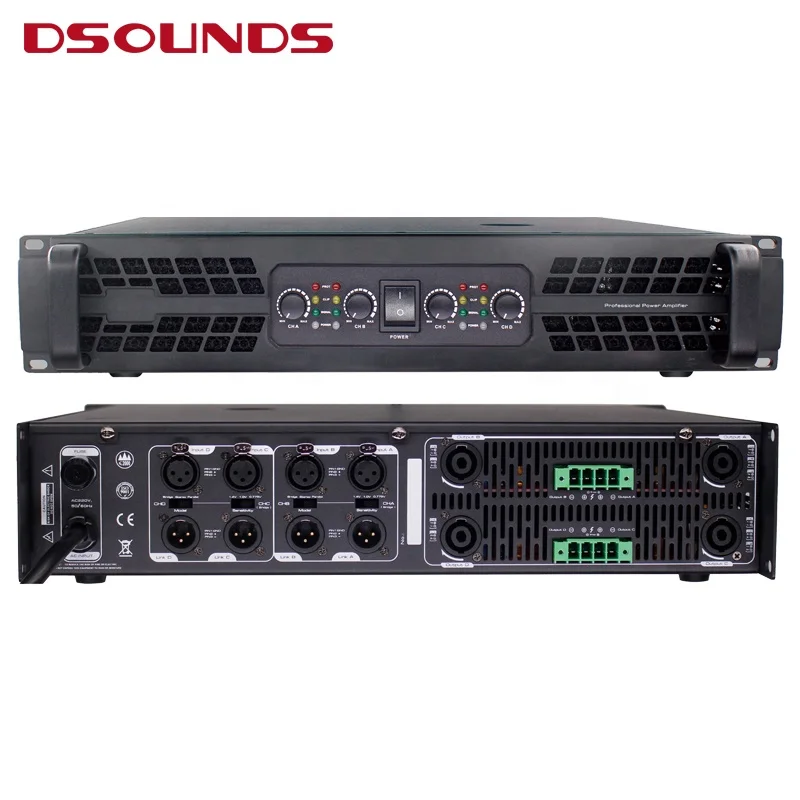 

2026 1000W*4CH Class TD Power Amplifier 2U Size with Powerful Transformer Power Amplifier for Line Array Speaker