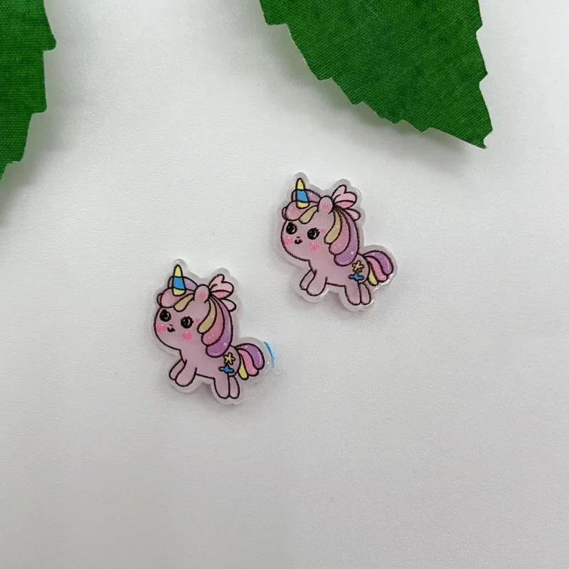 10pcs Mix Design Cartoon Characters Cute Unicorn Horse Flatback Planar Resin Cabochon DIY Crafts for Home Decoration Accessories