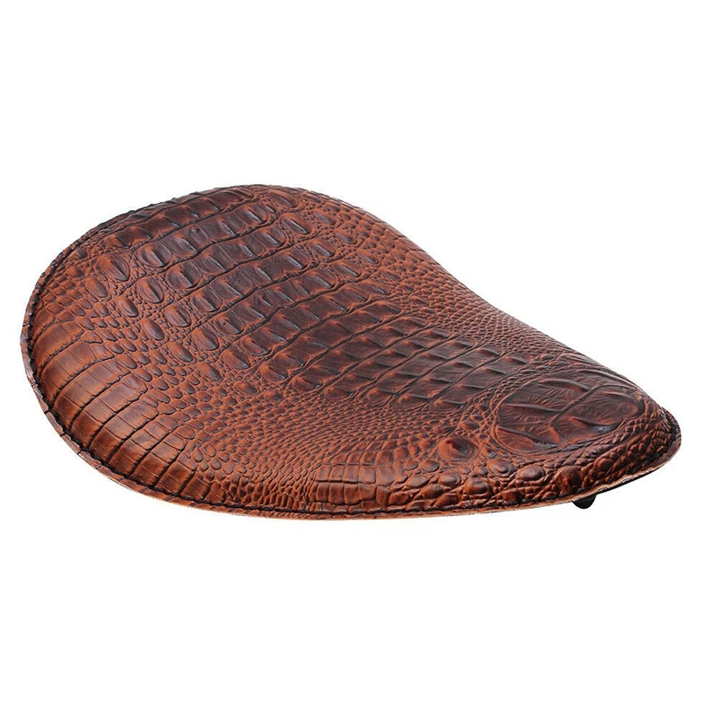 Brown Alligator Leather Motorcycle Solo Driver Seat For Honda Sportster Bobber Chopper Custom