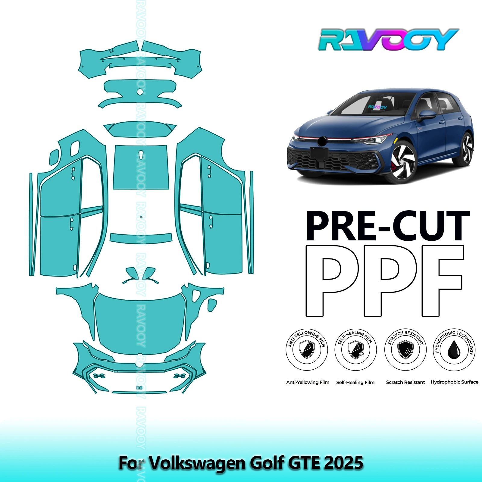 

Full Vehicle Clear Bra Precut PPF Paint Protection Film For Volkswagen Golf GTE 2025