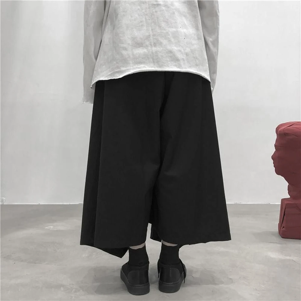 XS-5XL Autumn New Men's Solid Color Skirt Pants American Retro Fashion Trendy Street Style Loose Casual Simple Men's Bottoms