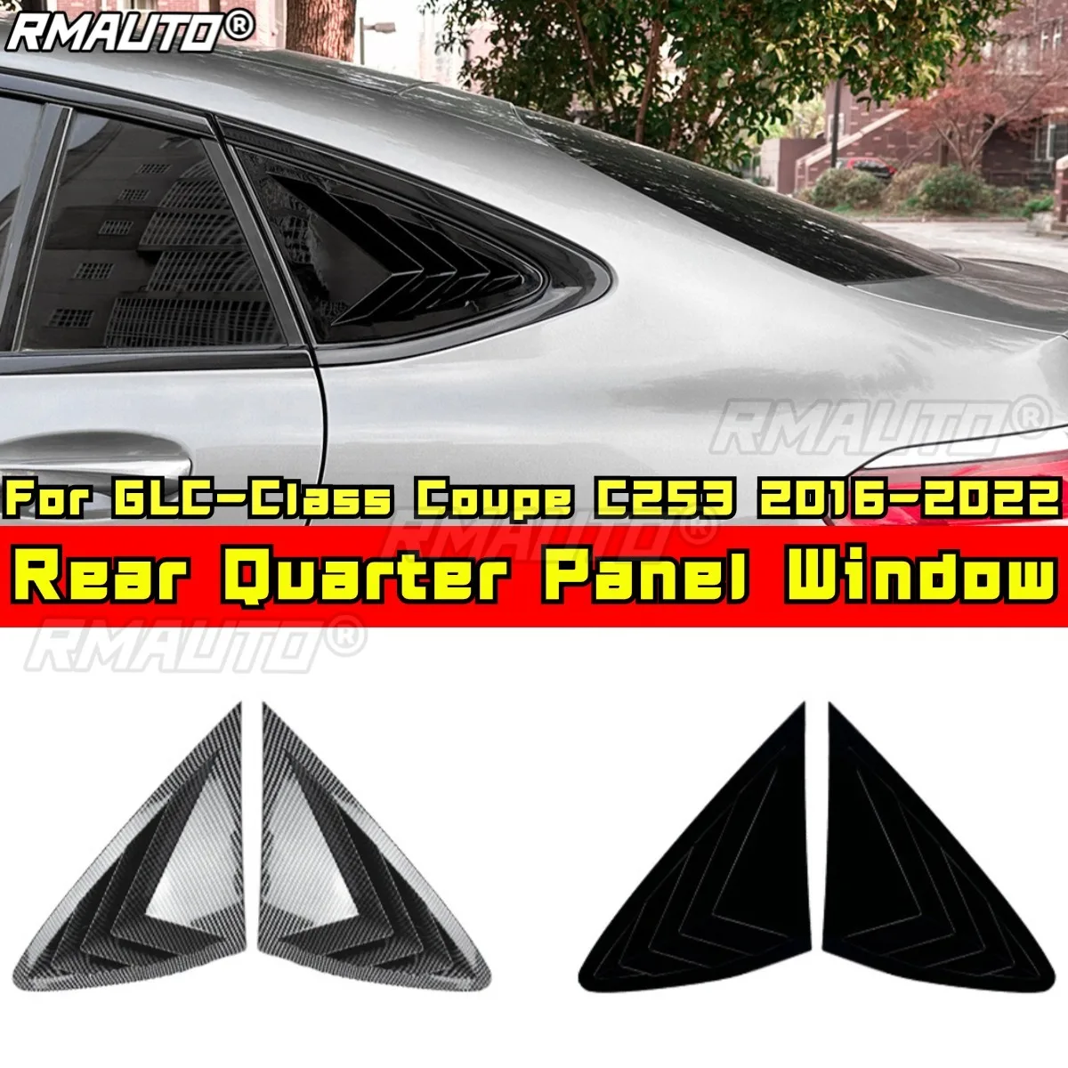 

For Mercedes Benz GLC-Class Coupe C253 2016-2022 Rear Quarter Panel Window Rear Window Shutter Cover Trim Car Accessories