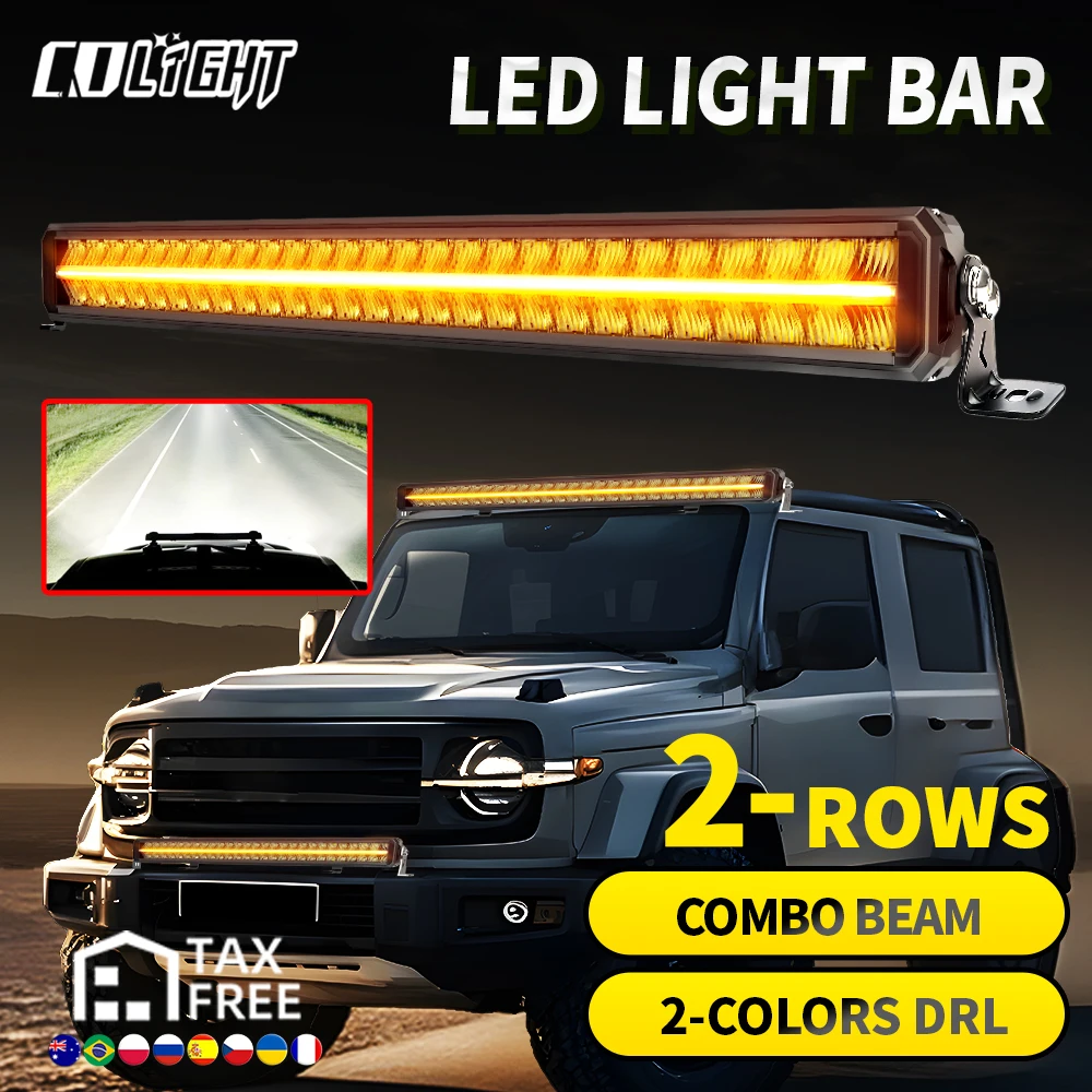 CO LIGHT double rangée ECE R112 R10 R7 52 pouces barre lumineuse LED 3500 K/6500 K Spot inondation DRL barre LED tout-terrain 4x4 12 V 24 V pour ATV bateau camion