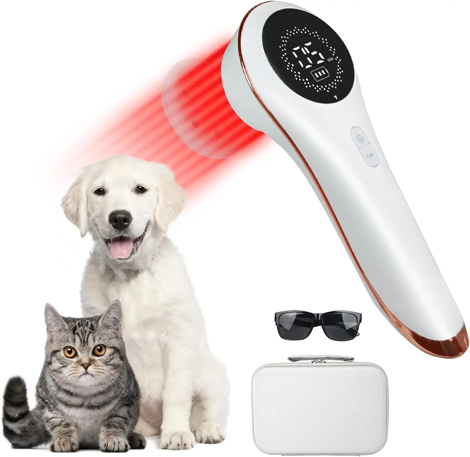 

Portable Cold Laser Therapy Device for Pets, 808nm & 650nm Infrared Light Treatment Machine for Dogs Cats Horses