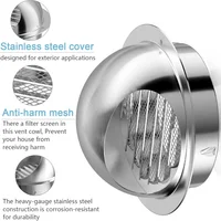 Stainless Steel Wall Ceiling Hood Air Vent Ducting Ventilation Exhaust Grille Cover Waterproof Outlet Heating Cooling Vents Cap 2