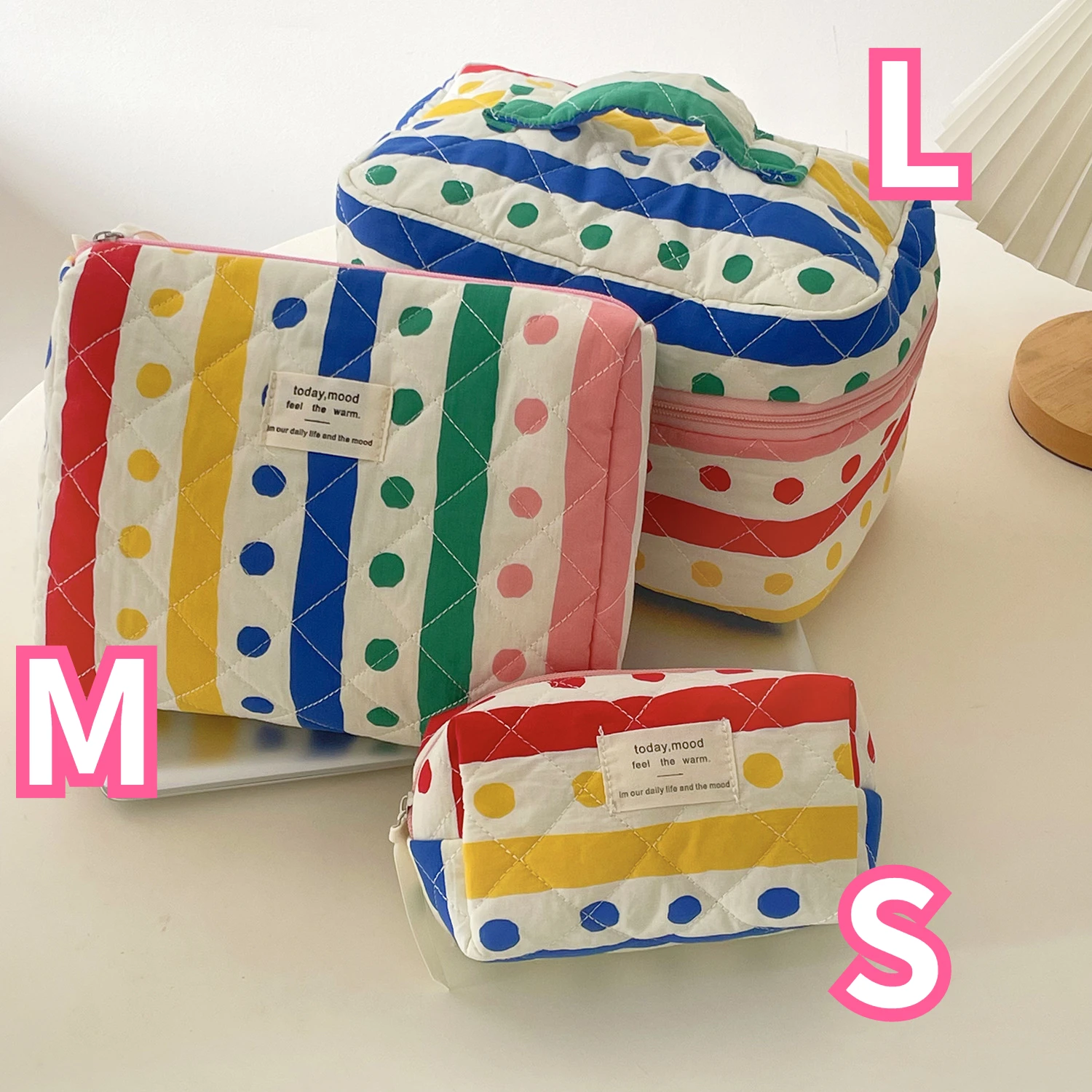 Colorful Polka Dots Sweet Ladies Cosmetic Bag Fashion Large Capacity Women\'s Storage Bags Travel Casual Cute Female Makeup Cases