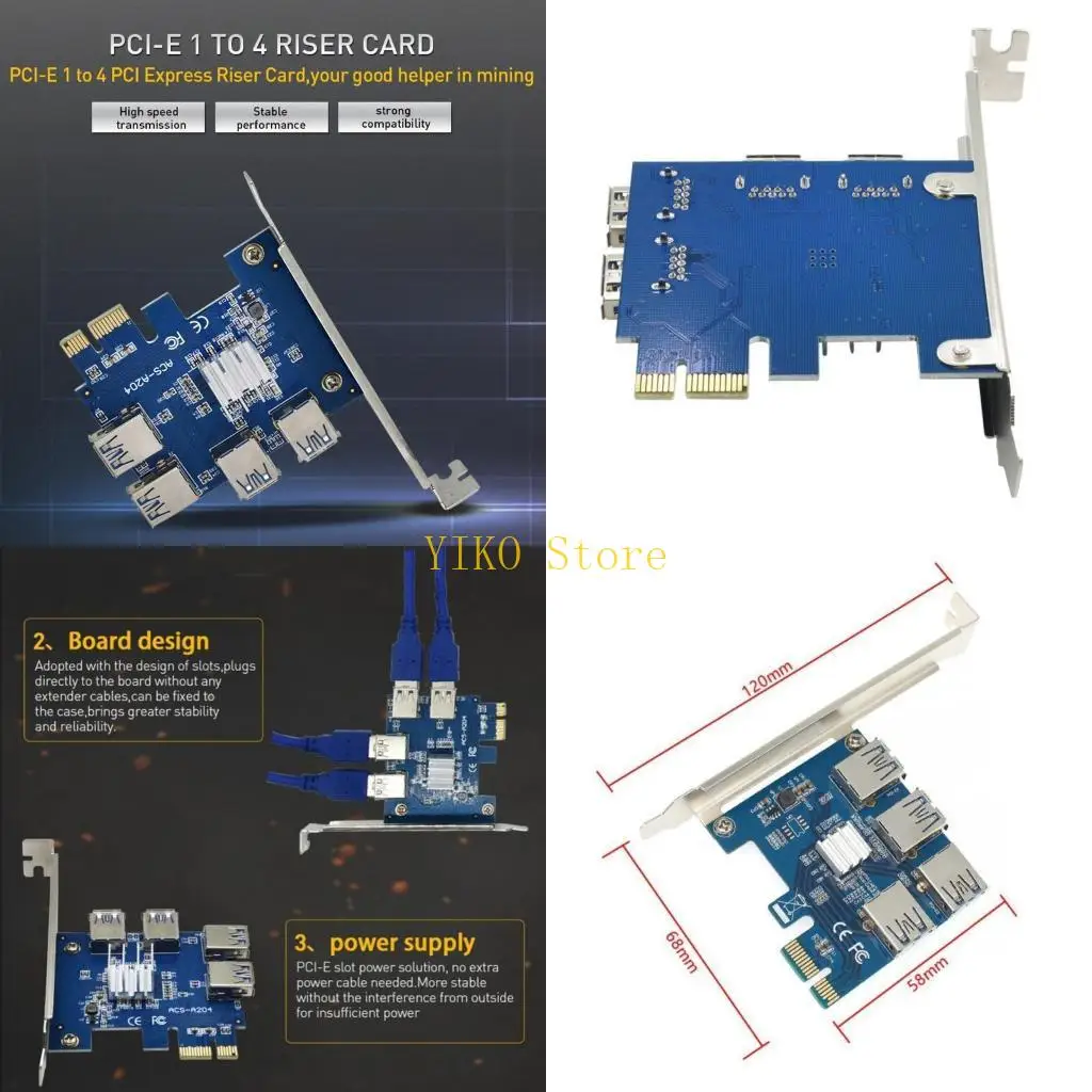 

K32C PCI-E 1x to 4 PCI-E Adapter Card 009s PCIE to PCI for Express Riser 1 to 4 Port
