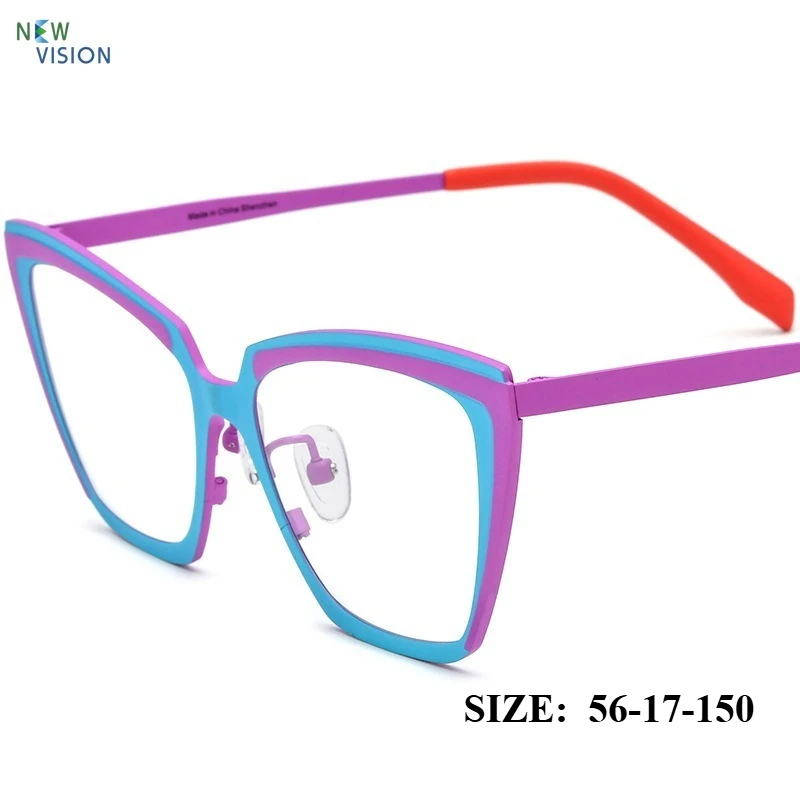 

Новая цветная оправа для очков «Кошачий глаз» из ультралегкого чистого титана для мужчин и женщин, модные ретро-очки для коррекции зрения