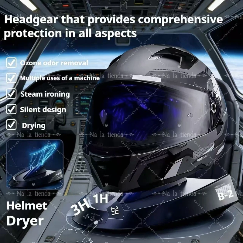 

Интеллектуальная сушилка для мотоциклетного шлема, с функциями удаления пыли и контроля температуры, оснащенная окружающим освещением 3.