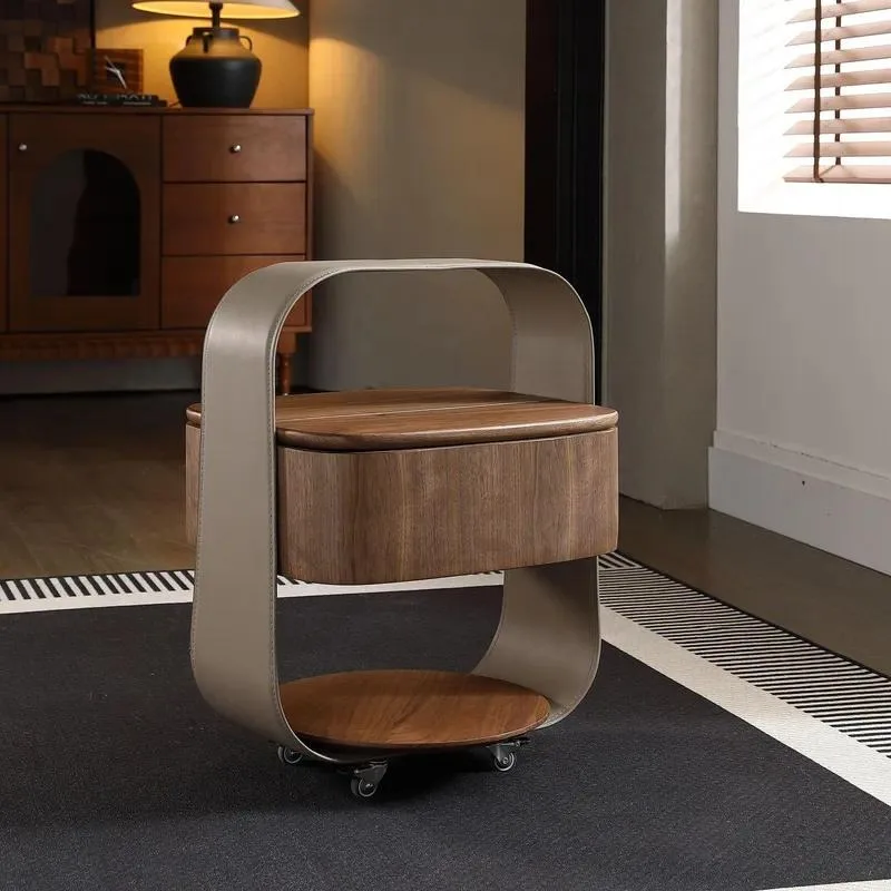 Modern Square Wooden Side Table Movable Small Coffee Table for Living Room Sofa Bedside Home Furniture Storage Nightstand