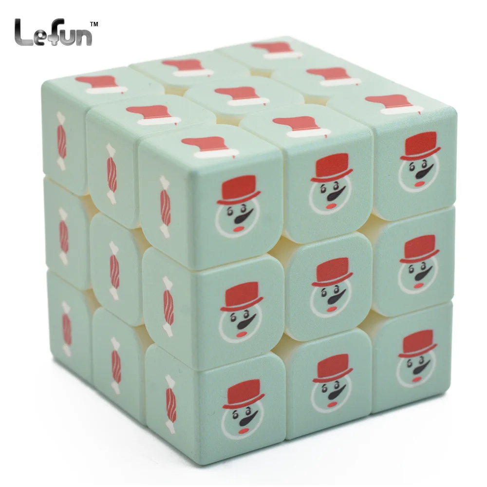 Lefun 3x3x3 3D Speed Magic Cube Fingerprinting for Christmas Cube Games Toys for Kids Santa Claus Christmas Tree