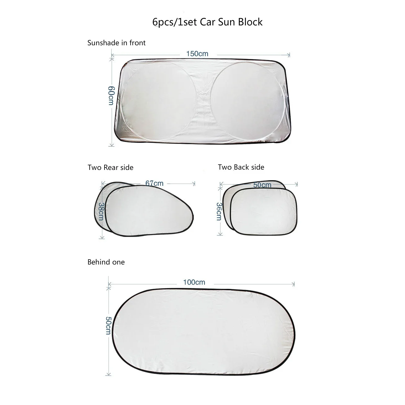 6Pcs Car Window SunShade Windshield Visor Anti UV Sticker Cover For Bmw 3 5 1 Series E46 E60 E39 F10 F30 F20 E87 E70 E91 M E90