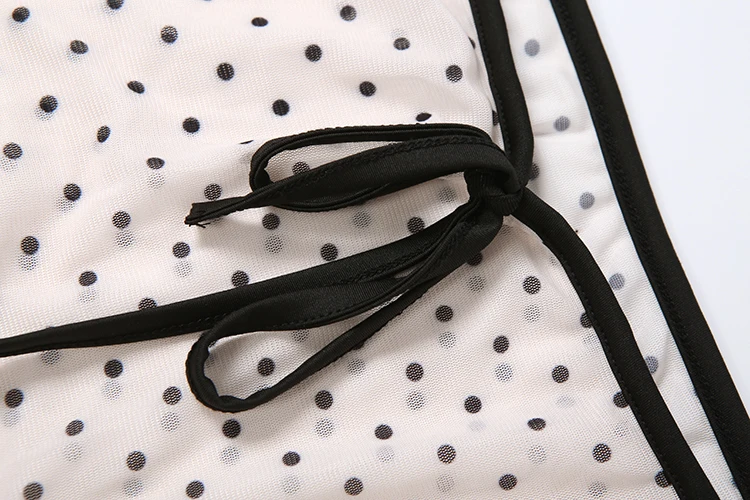 Kliou Lange Röcke mit Polka-Dot-Print für Damen, sexy, durchsichtiges Design, Kordelzug, elastische Taille, Hot Girls High Street Style Buttoms – Detail 8