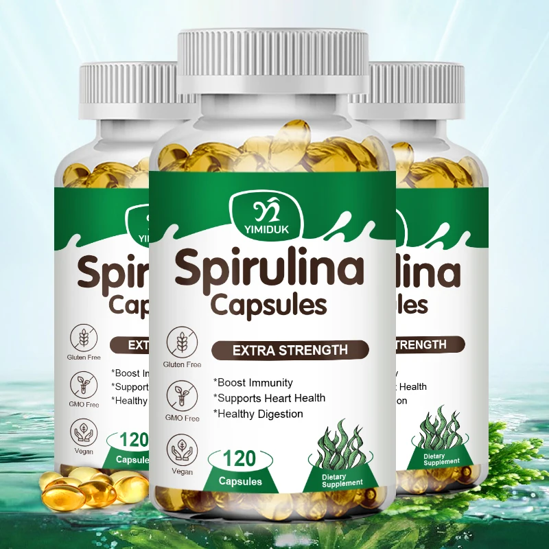 

Spirulina Capsule Antioxidant & Anti-Inflammatory Anti-Aging Cardiovascular Health Eye & Brain Health Immune Support