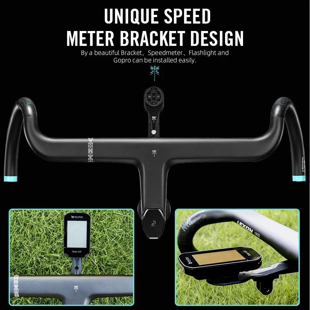 2025 الحصى المقود ألياف الكربون UNOX الطريق الدراجة Exotropism المقود 28.6 مللي متر المتكاملة دراجة عازمة بار أجزاء الدراجة