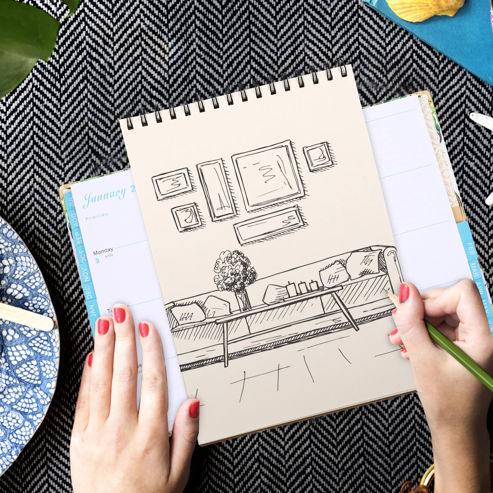 2pcs Sketch Book Lightweight Portable Drawing Books For Students Art Supplies Multipurpose Blank Notebook Outdoor Painting