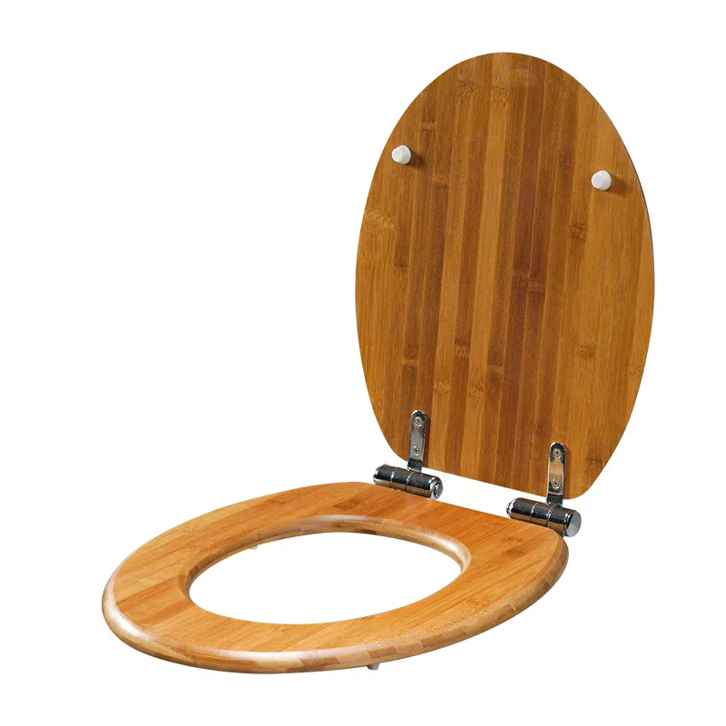 

Household Thickened Toilet Seat Wooden Solid Wood Old Toilet Seat Universal Quick Release Buffer Silent Toilet Lid