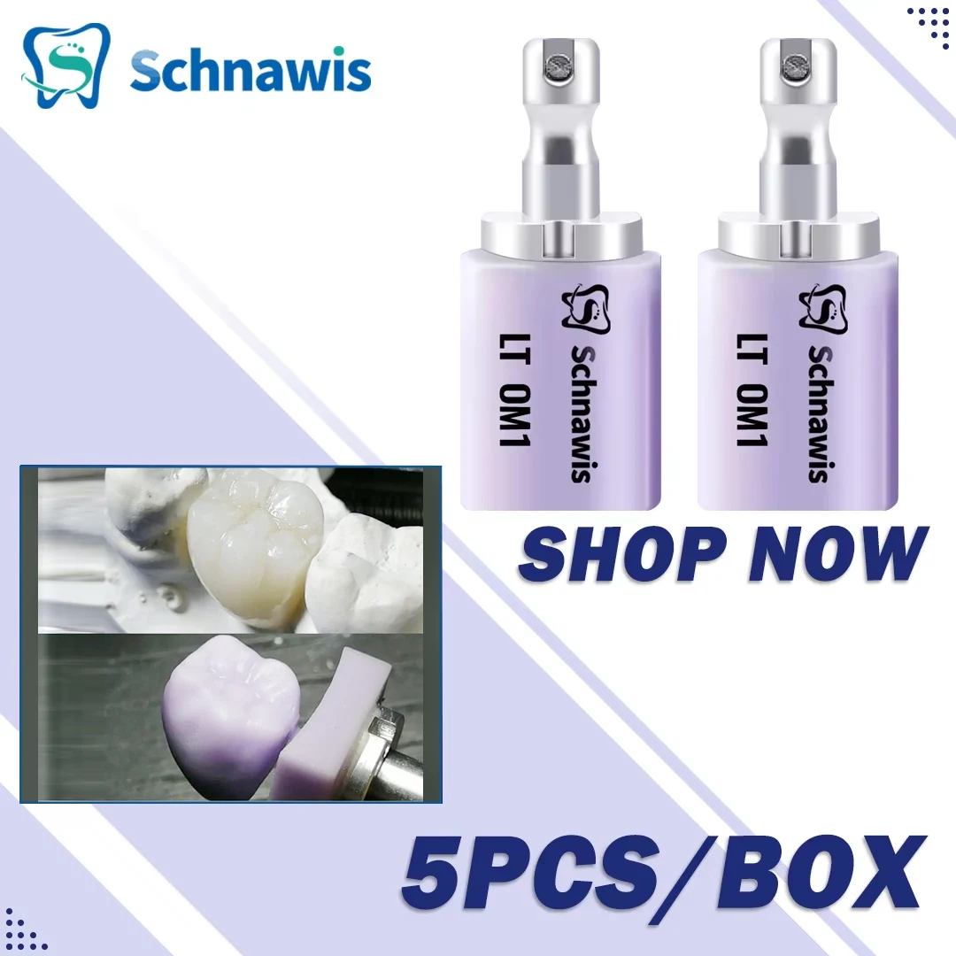 5 개/상자 치과 실험실 리튬 디실리케이트 C14 유리 세라믹 블록 CAD CAM Sirona Cerec 밀링 시스템 용 LT/HT 베니어 재료